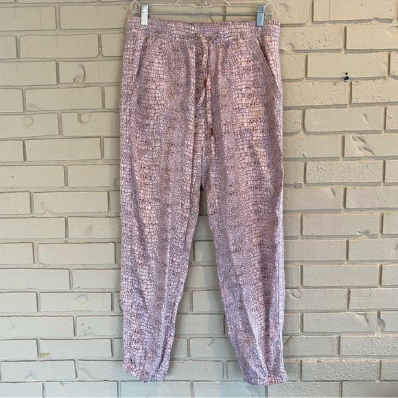 Anthropologie Pants - By Anthropologie Pink Lyocell Python Joggers Lounge Pants Soft Size Small S